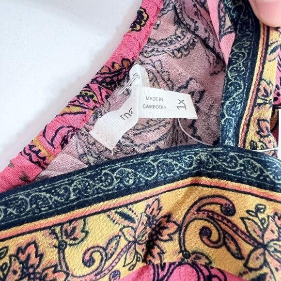 Maurices Midi Dress Womens 1X Multicolor Rayon Sleeveless Paisley High Low New - Picture 4 of 14